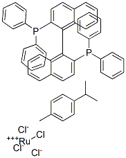 氯代[(S)-(-)-2,2'-二(二苯基膦)-1,1'-聯(lián)萘](P-傘花素)氯化釕(II)